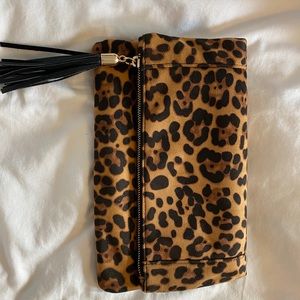 Sole Society leopard clutch